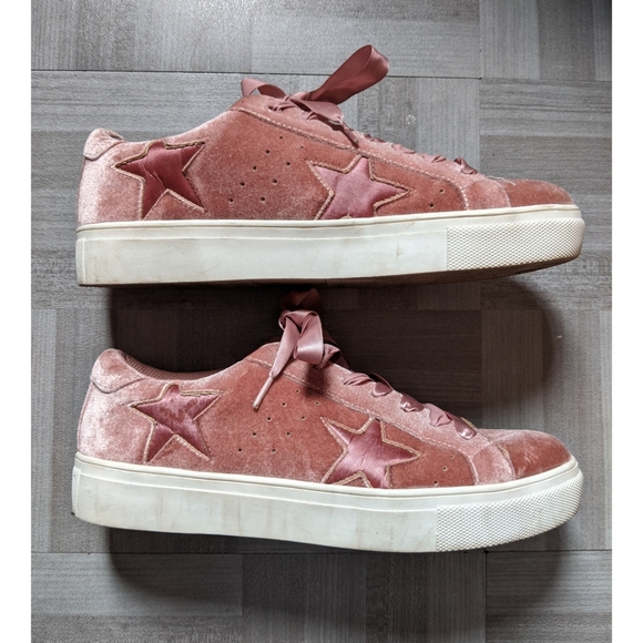 FINAL PRICE Madden Girl Sneakers 8.5 Pink Velvet Starstrk - Picture 4 of 5